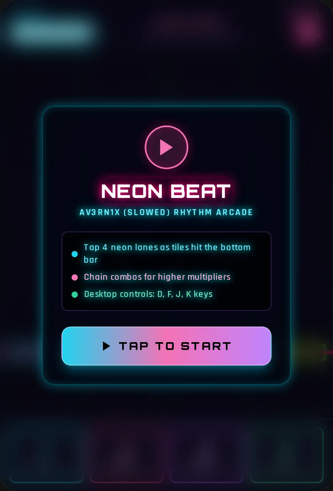 Neon Beat: AV3RN1X Slowed Arcade cover