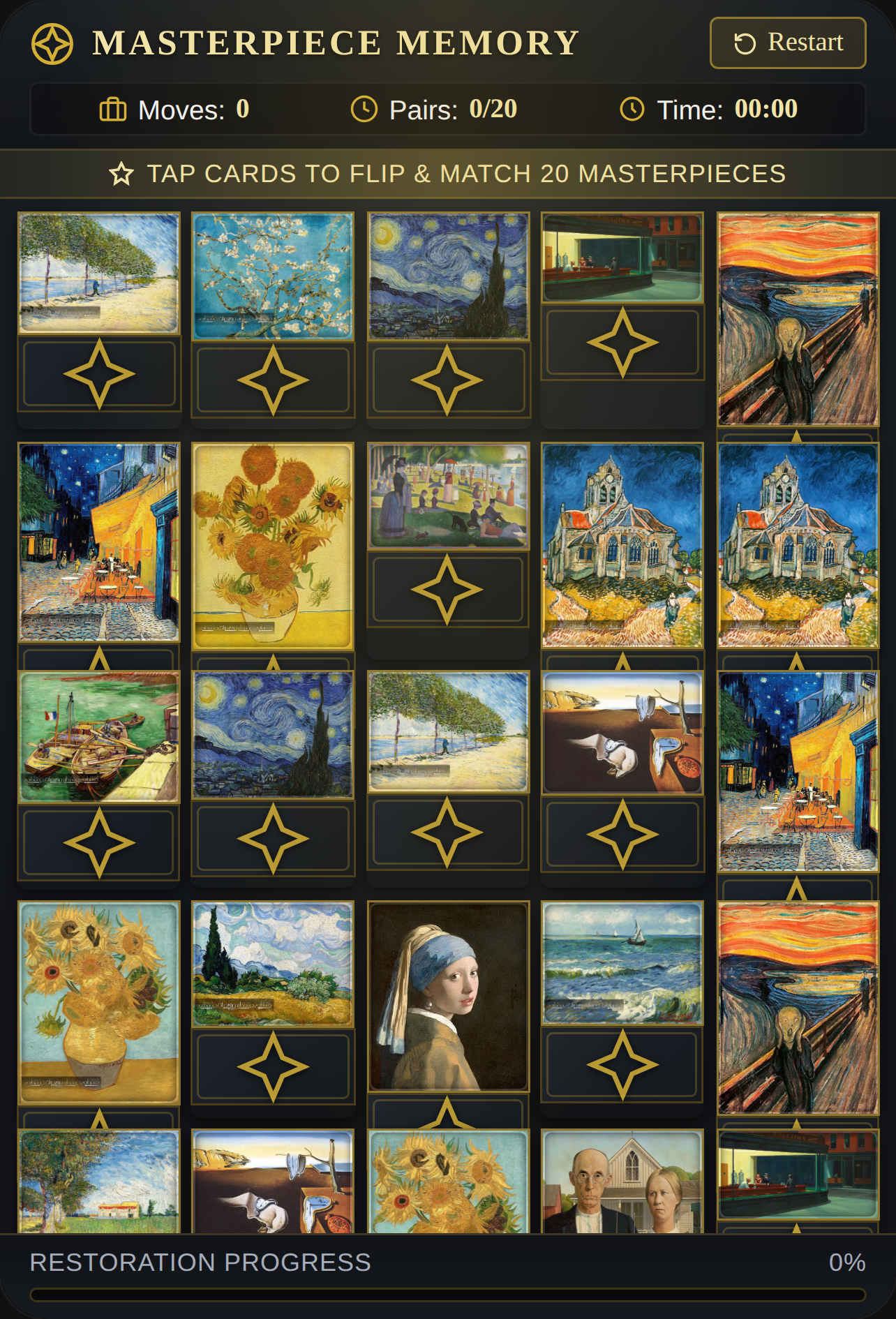Masterpiece Memory — Classic Art Gallery cover