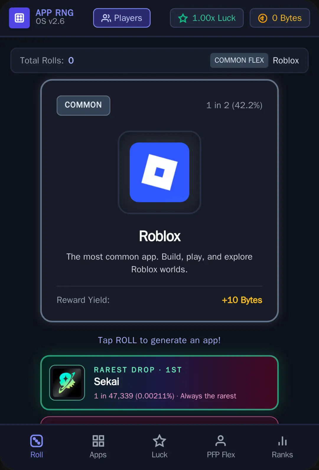 App RNG - Roll, Flex & Upgrade Luck cover