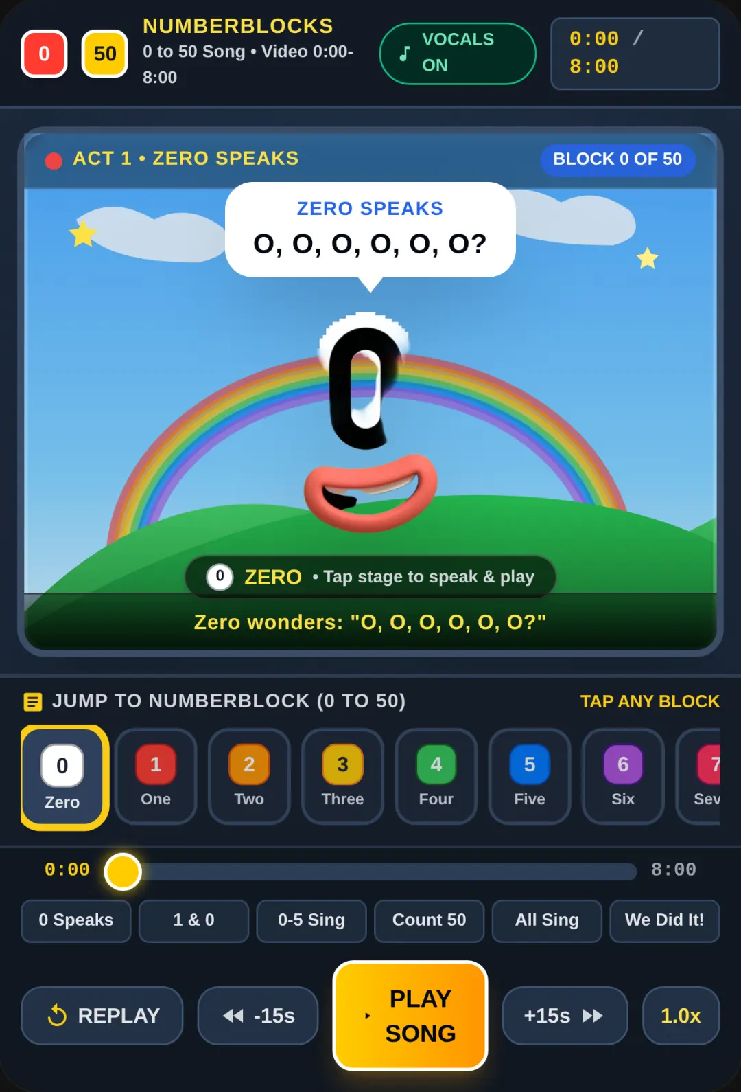 Numberblocks 0 to 50 Video and Song cover