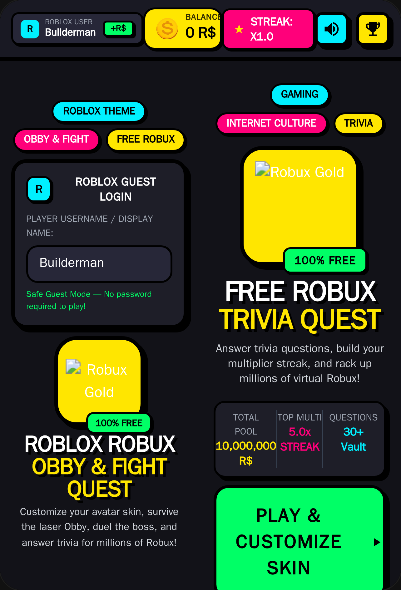 Free Robux Trivia Challenge cover