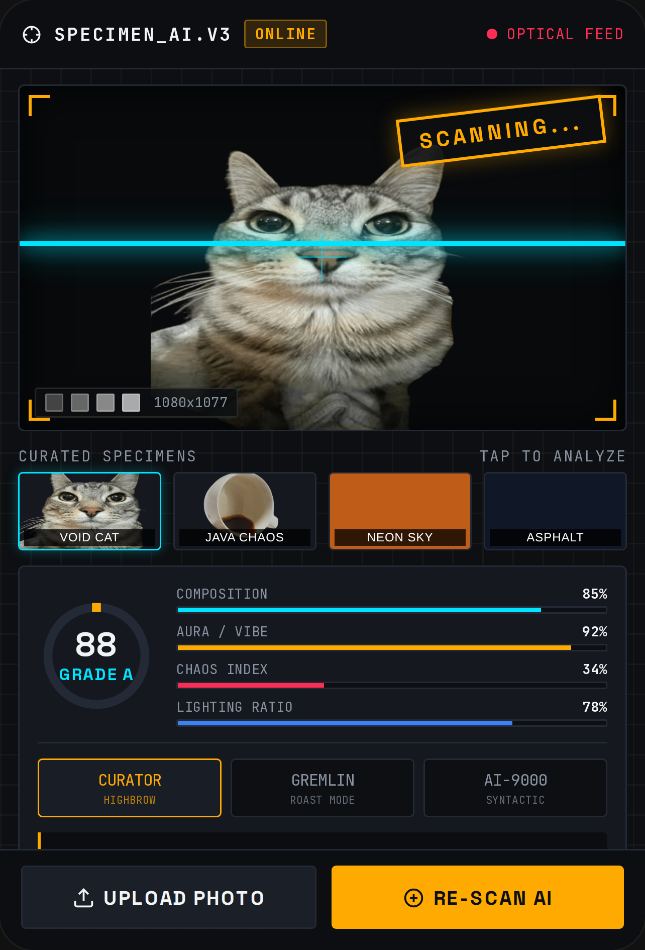TELEMETRY AI // Specimen Rating Console cover