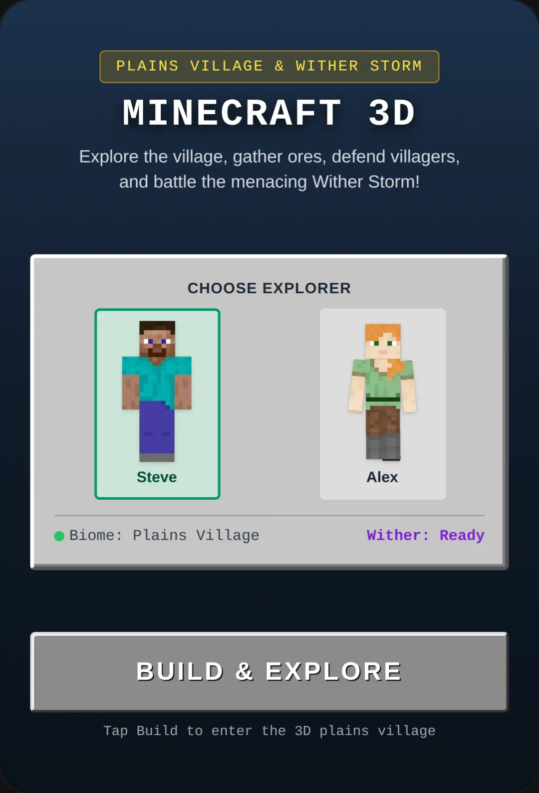 Minecraft Plains Village & Wither Storm cover