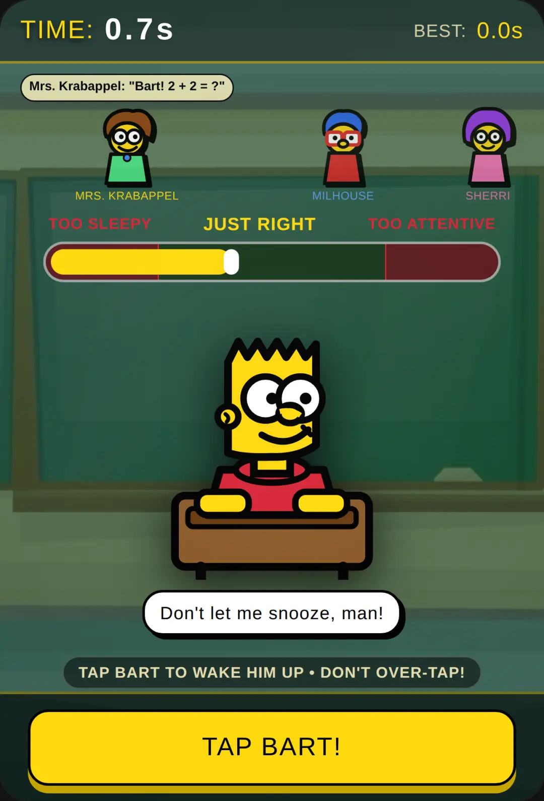 Bart Simpson In: Don't fall asleep! cover