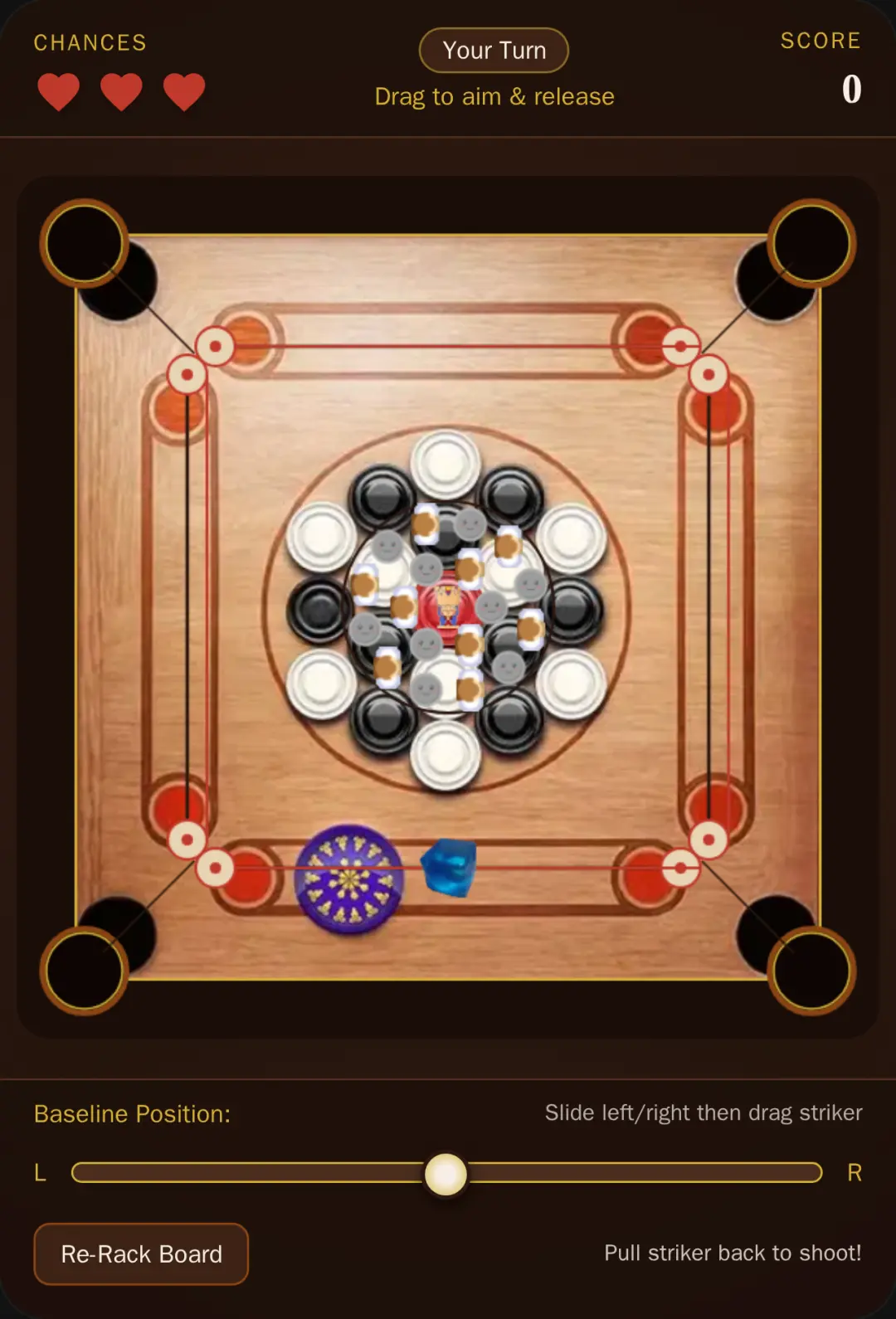 Realistic Carrom Board cover