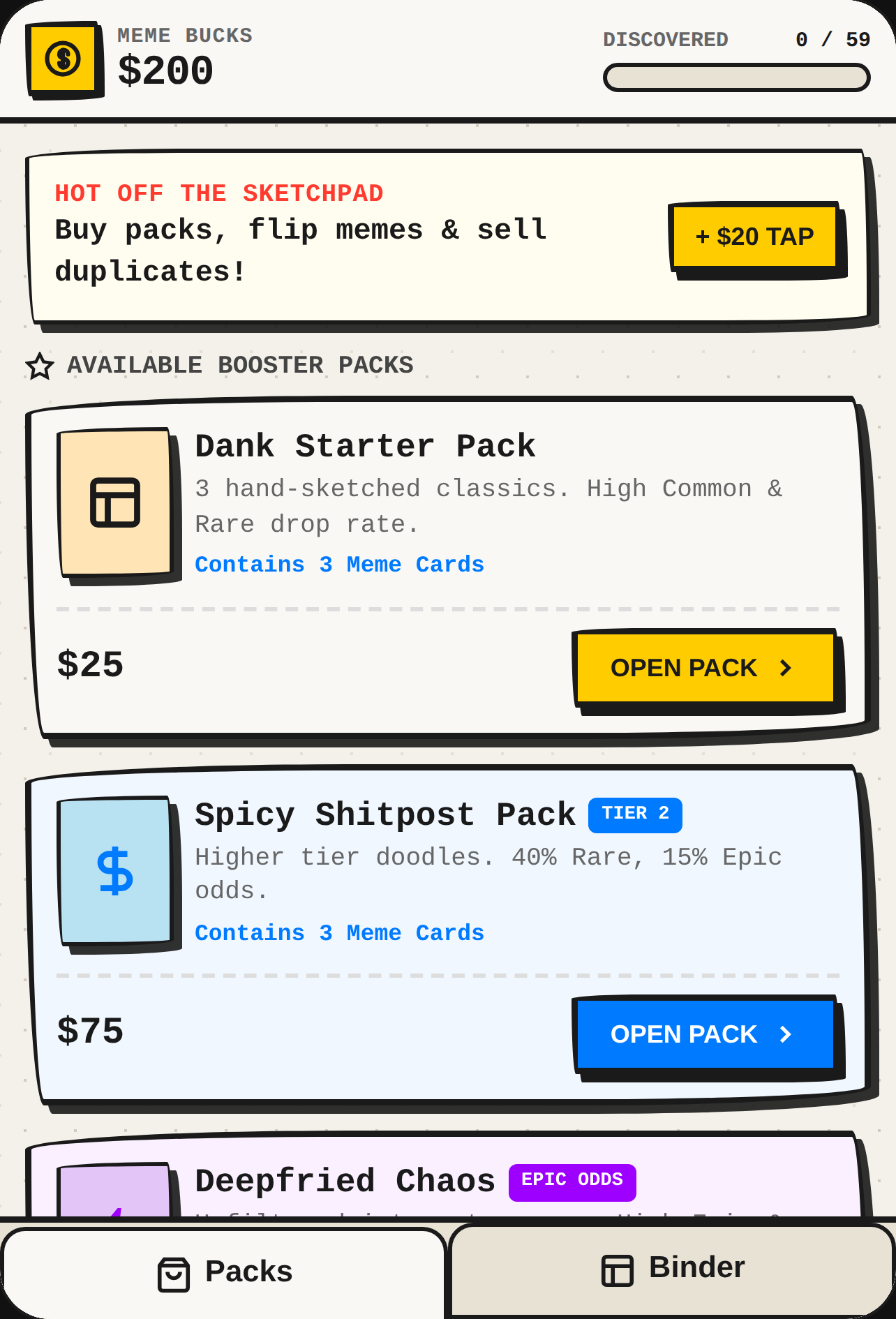 Meme Card Tycoon - Doodle Pack Opener cover