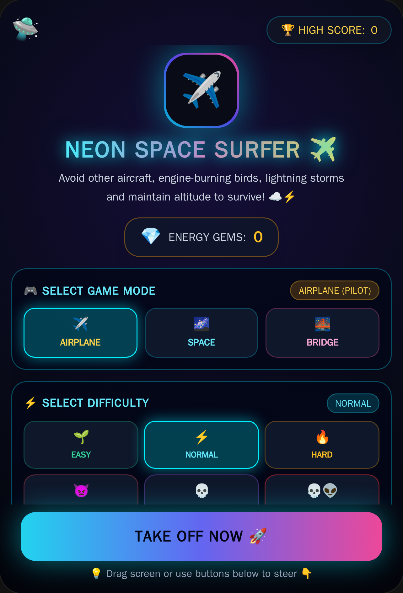 Neon Space Surfer — Sky Pilot cover