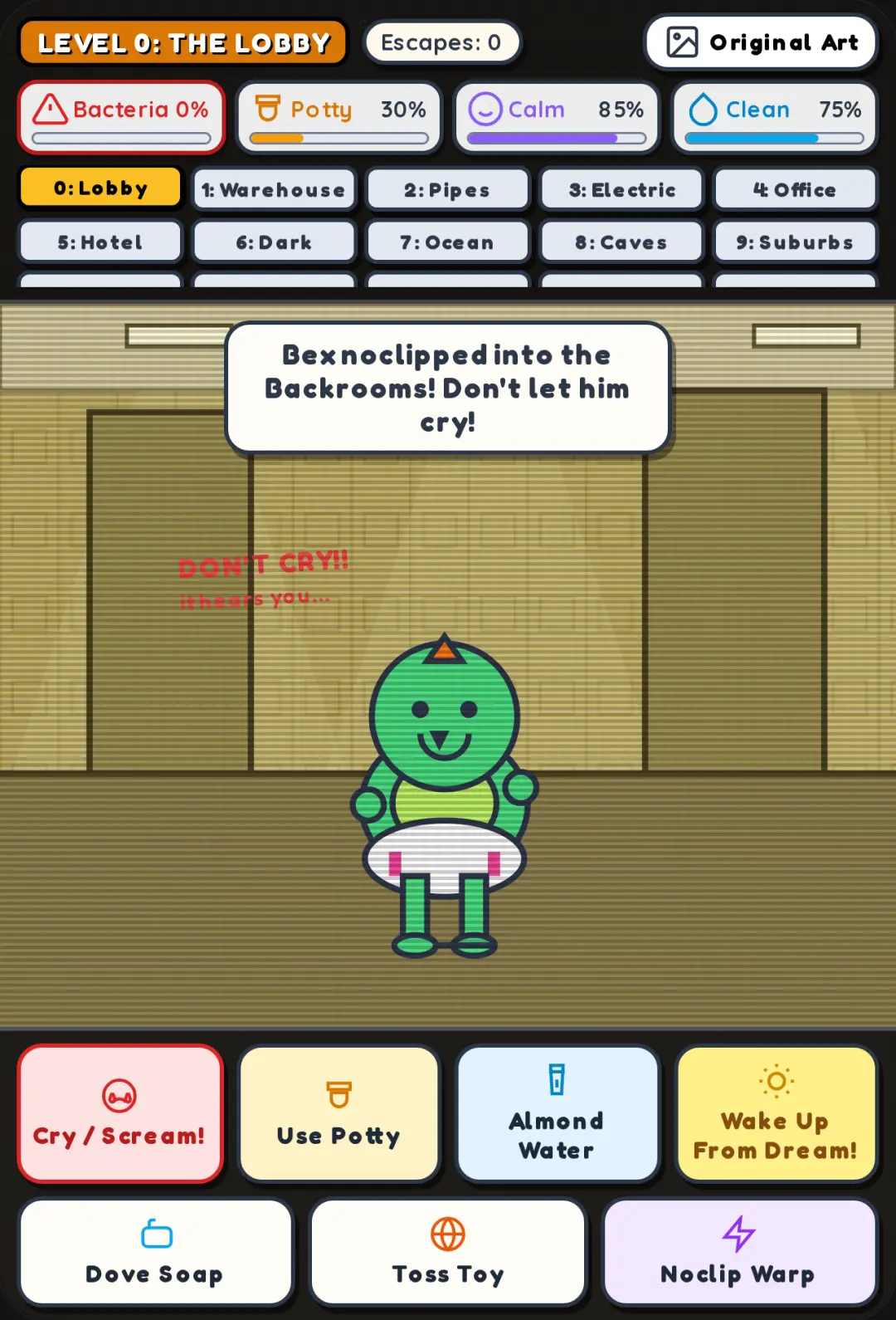 Bex in the Backrooms but the bacteria gets alerted when you press cry / scream! cover