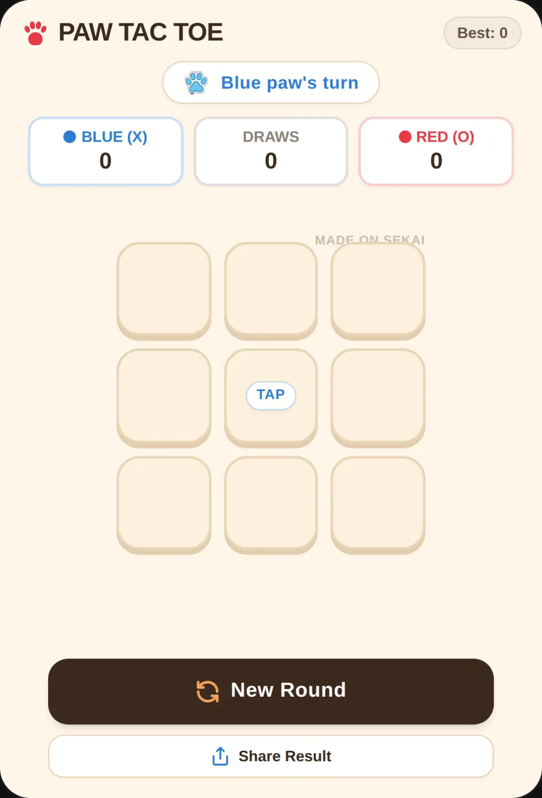 Paw Tac Toe play with your opponents in real life! cover