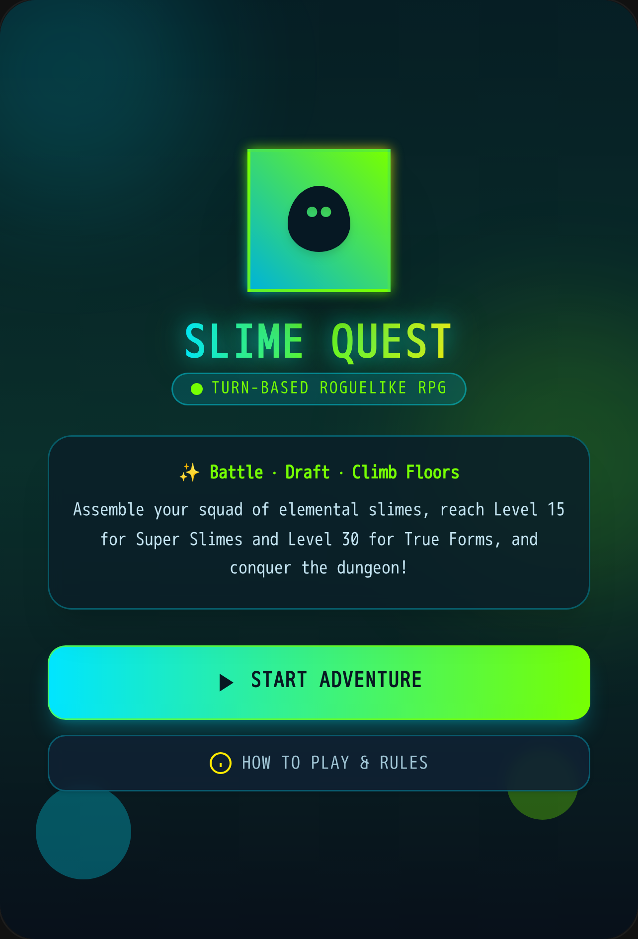 Slime Quest: Roguelike RPG (HIGHLY RECCOMEND TO PLAY IN FULL SCREEN, if you can...) cover