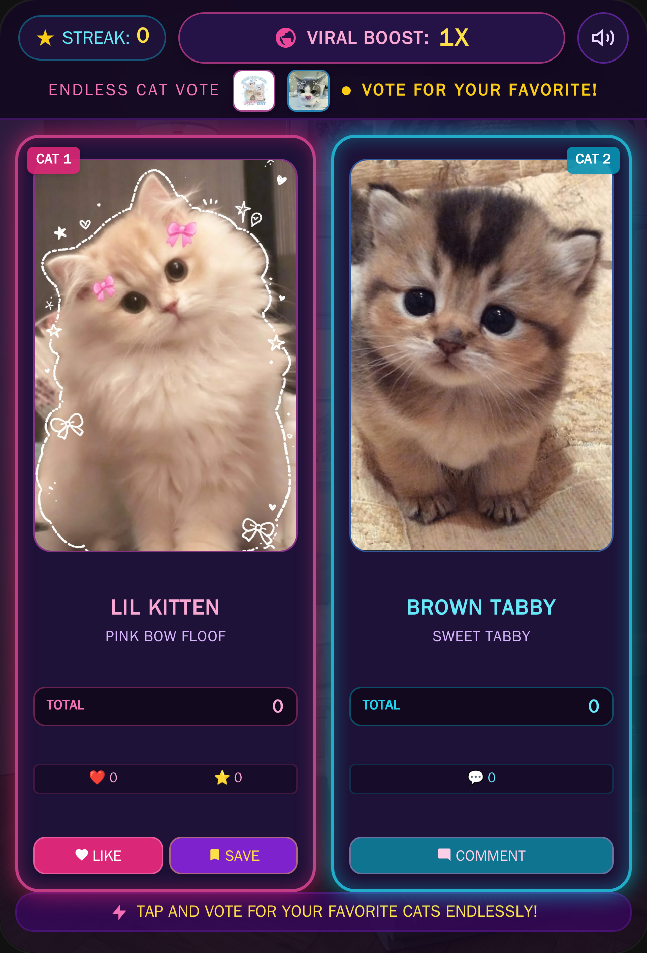 Cat Fame: Endless votes cover