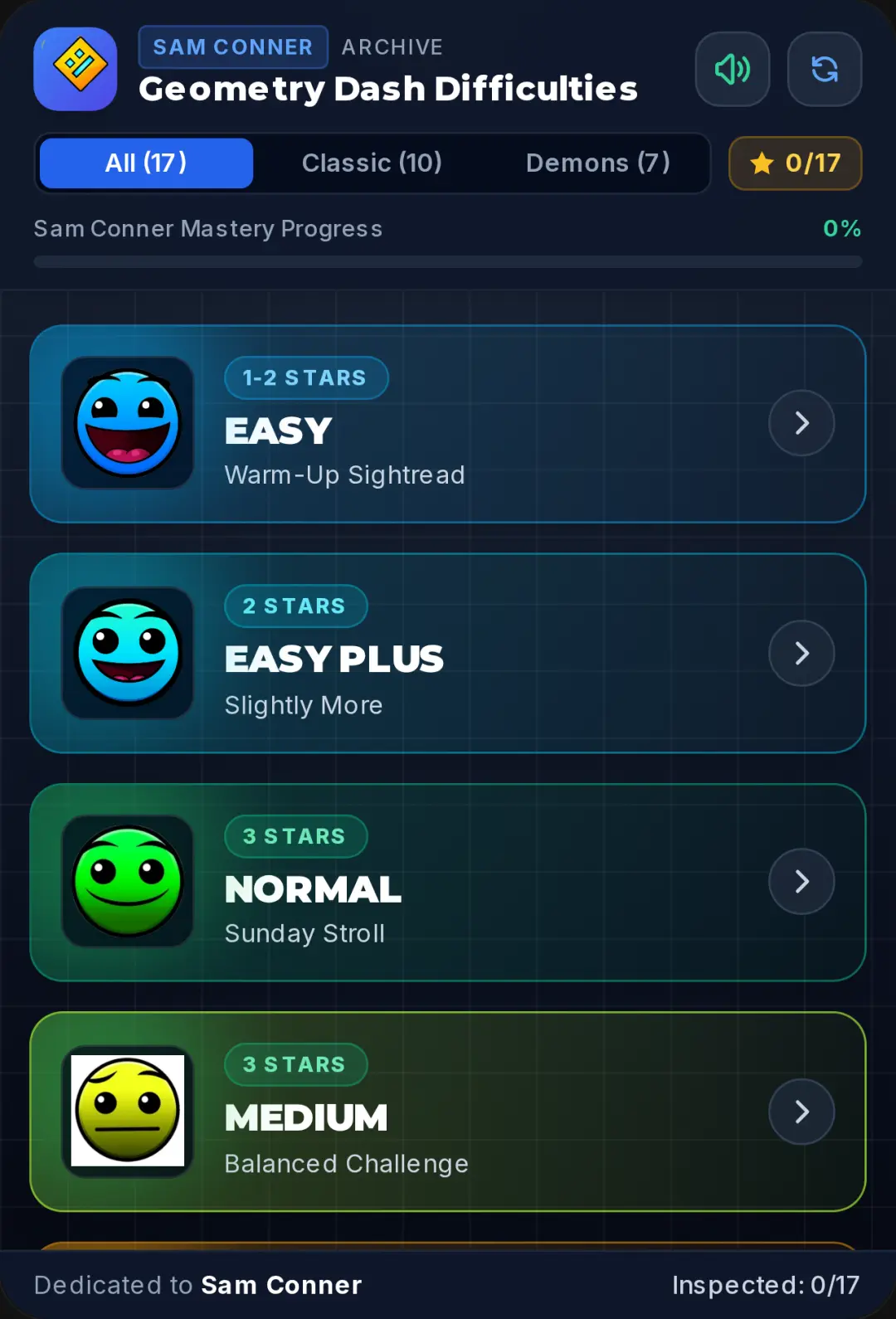 Sam Conner - Geometry Dash Difficulty Faces cover