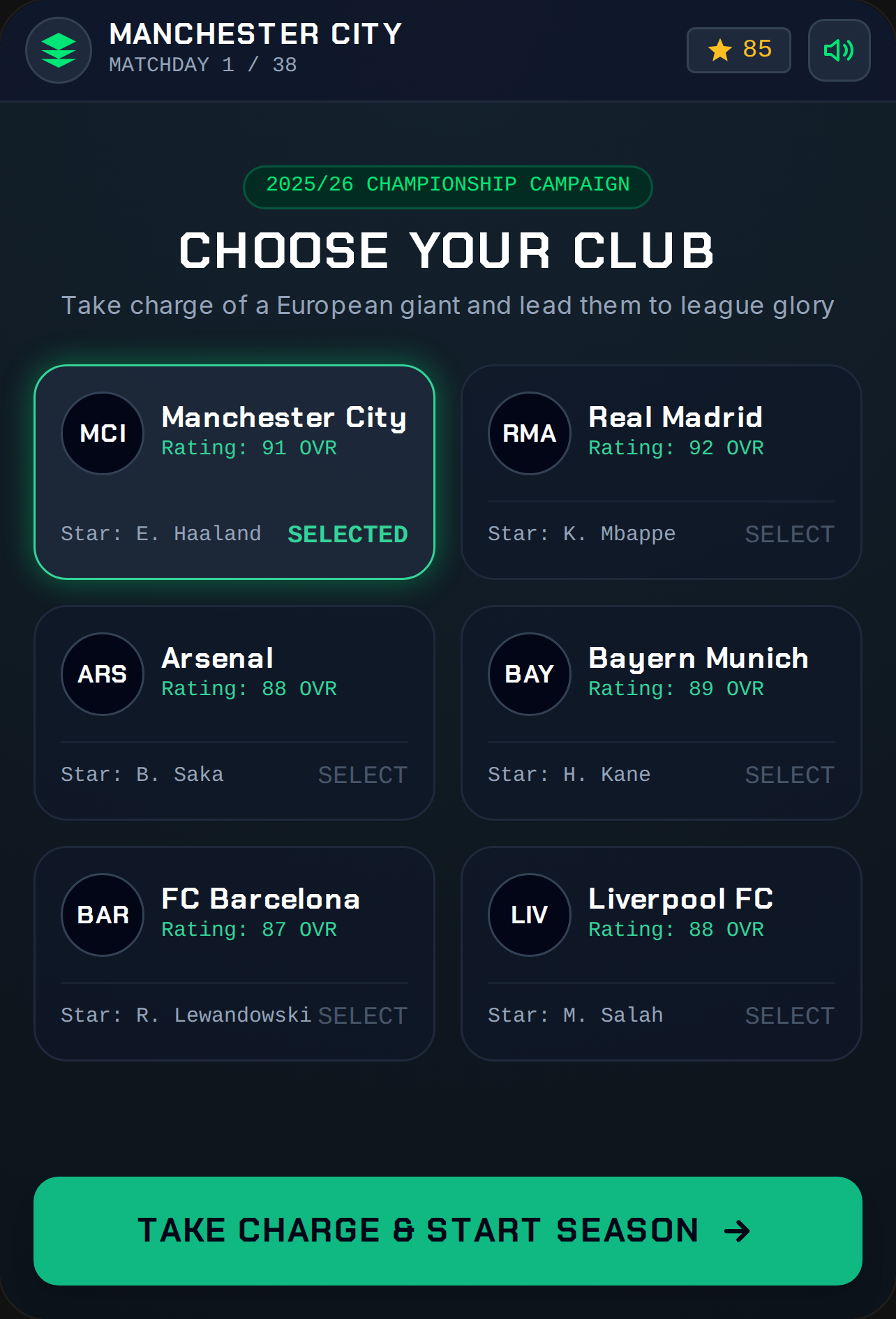 European Football Manager League cover