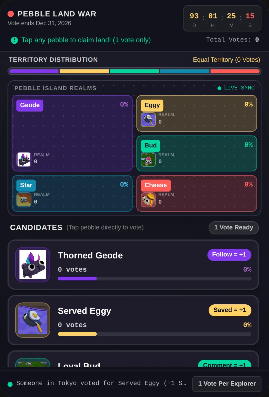 Pebble Community Territory Vote cover