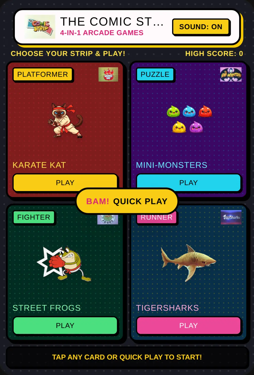 The Comic Strip 4 in 1 Games cover