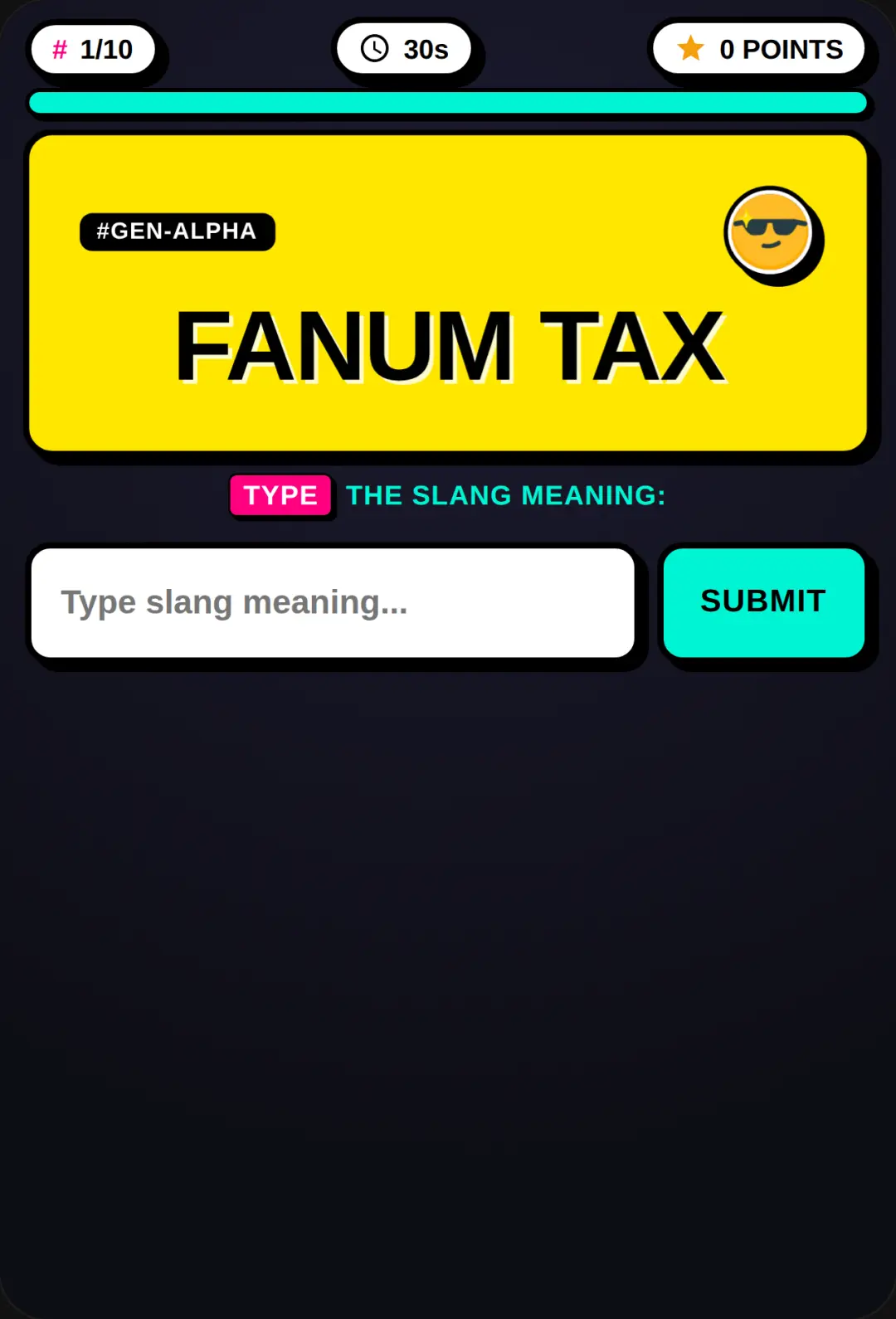Slang Quiz — Gen Z & Alpha guess slang words cover