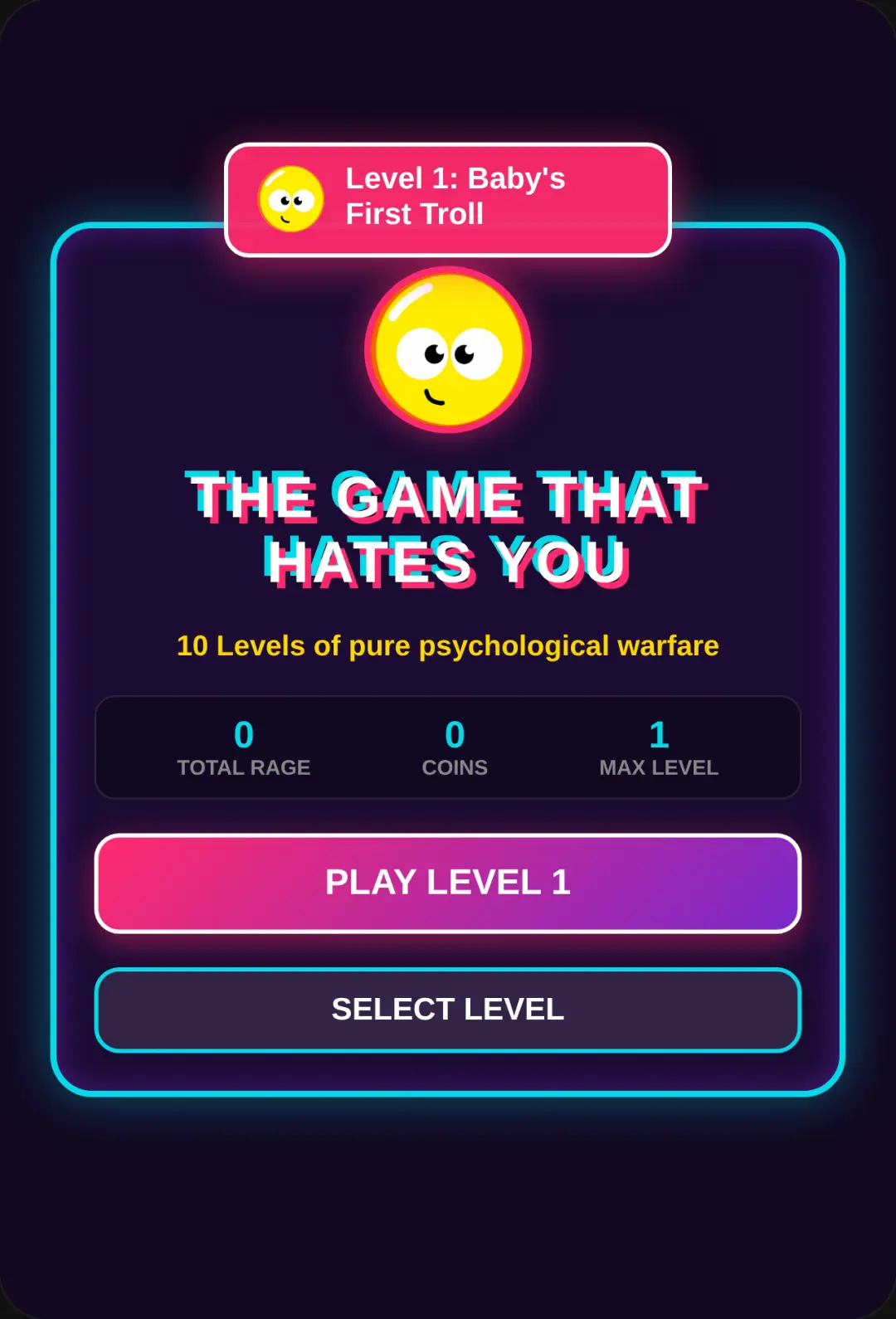 THE GAME THAT HATES YOU cover