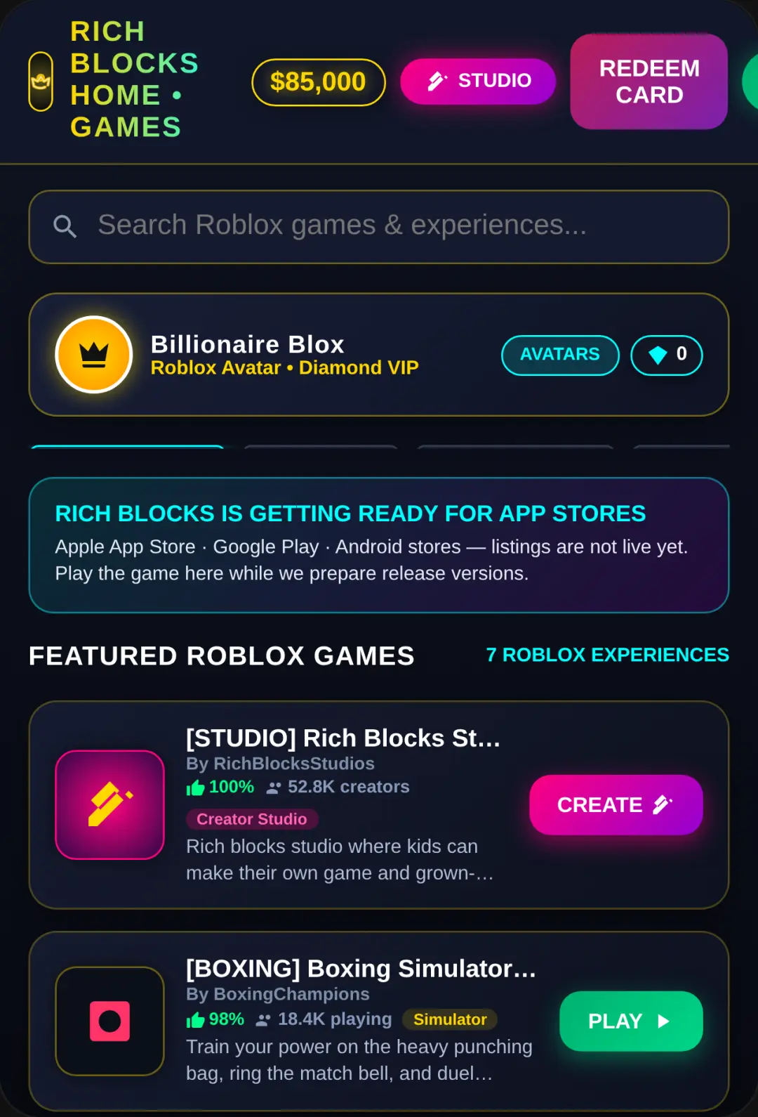 Rich blocks — Ultra Rich 3D Avatar & World cover