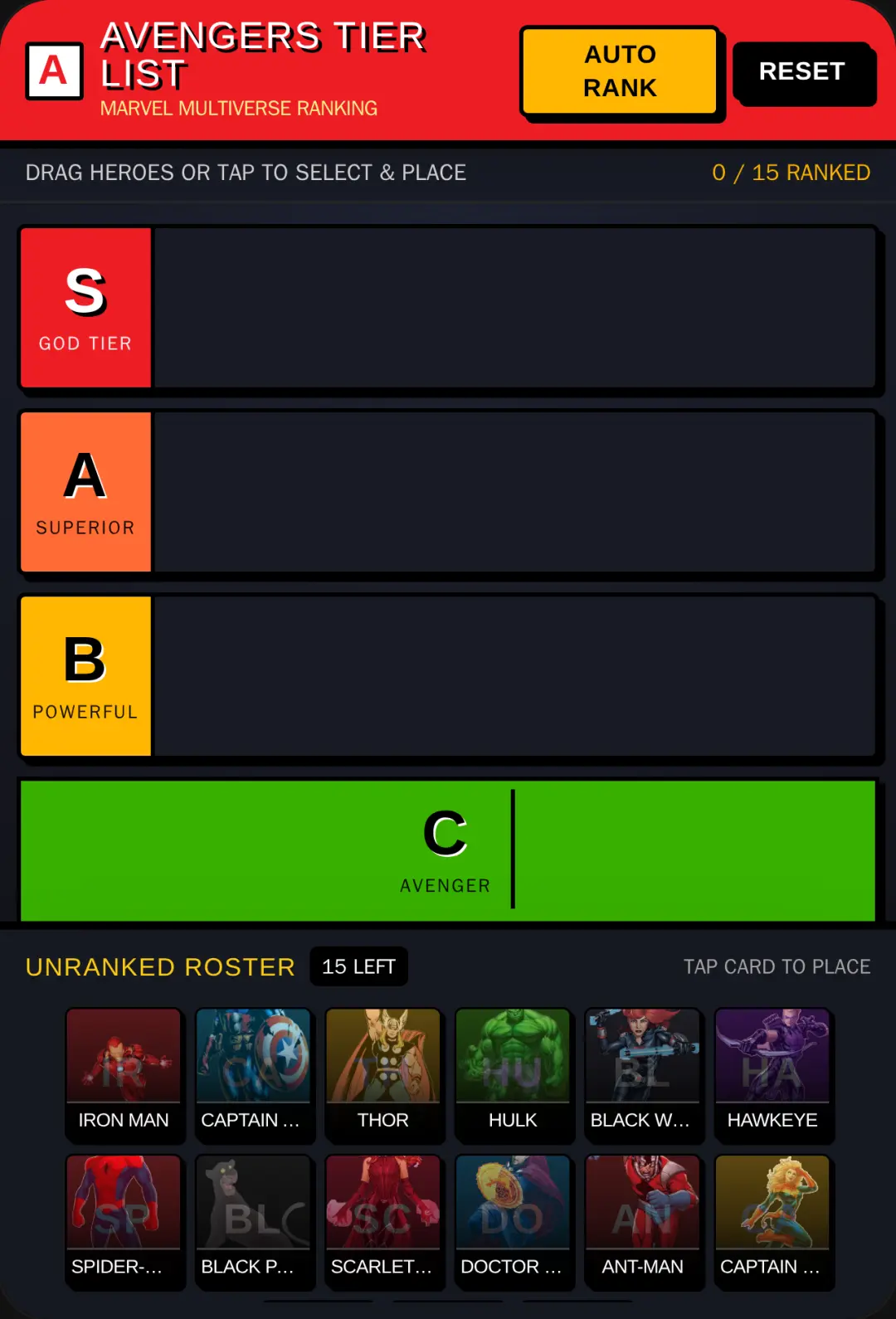 Avengers Tier List cover