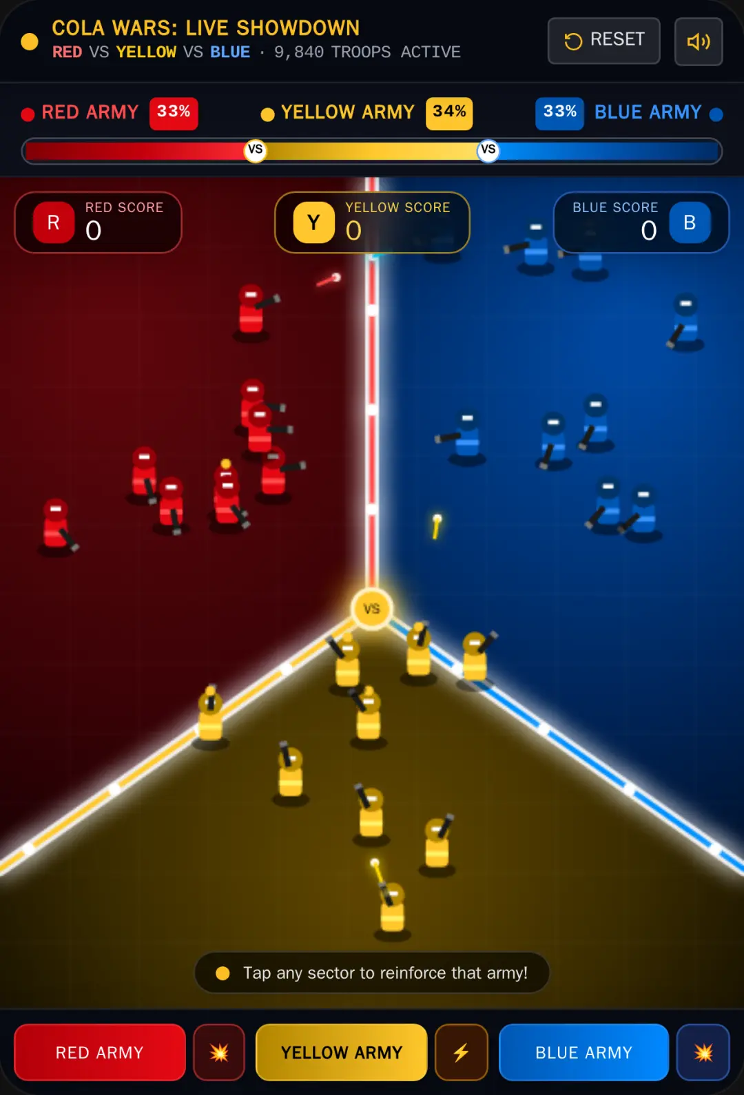 WORLD WAR: RED VS BLUE VS YELLOW