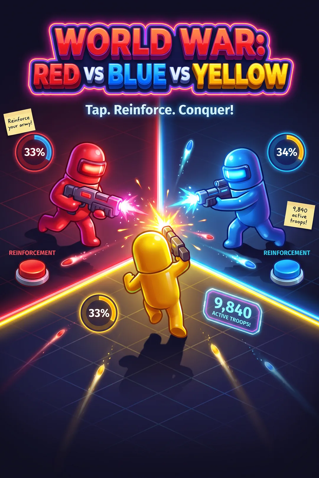 WORLD WAR: RED VS BLUE VS YELLOW