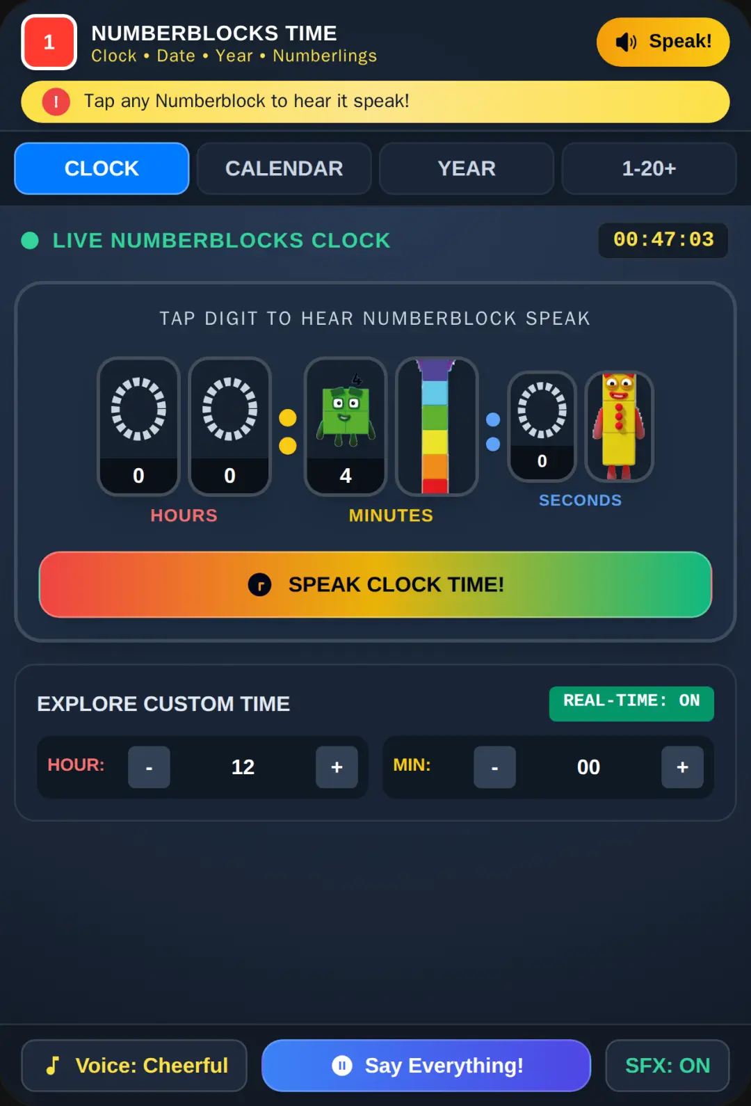 Numberblocks Clock, Calendar and Year cover