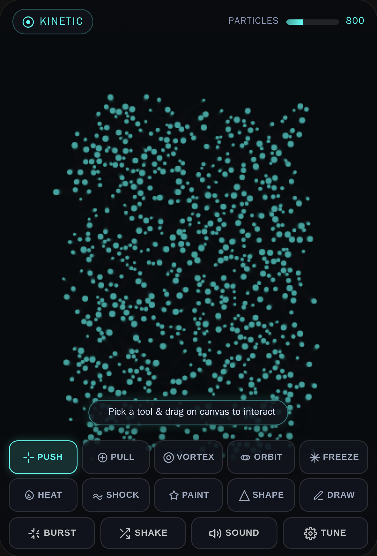 Kinetic Particles Sandbox