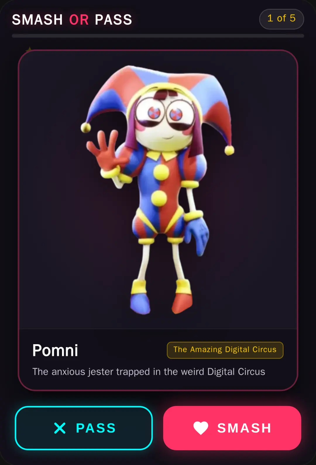 Smash or Pass - Aesthetic digital circus/Sandy's Edition cover