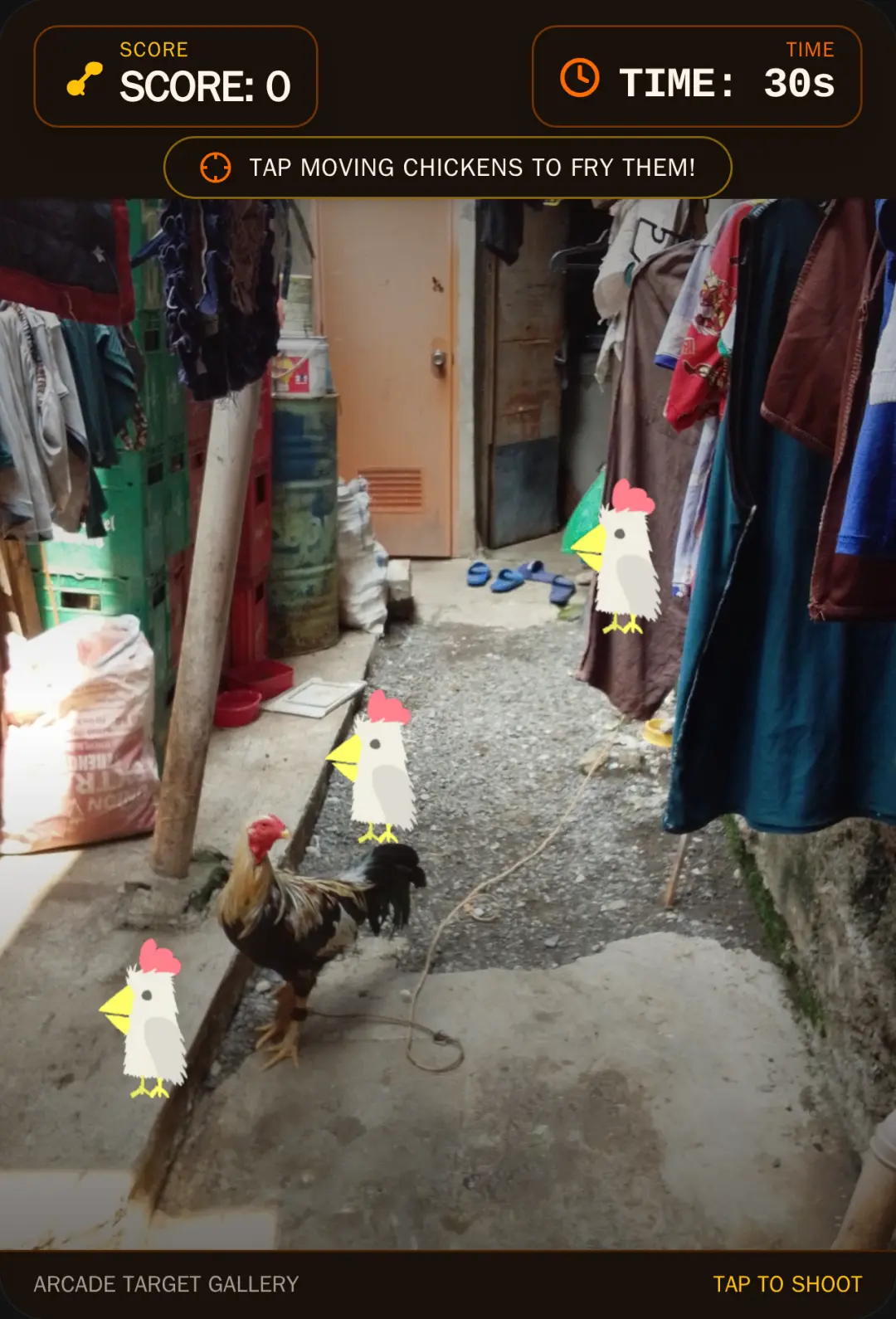 Shoot the chickens. cover