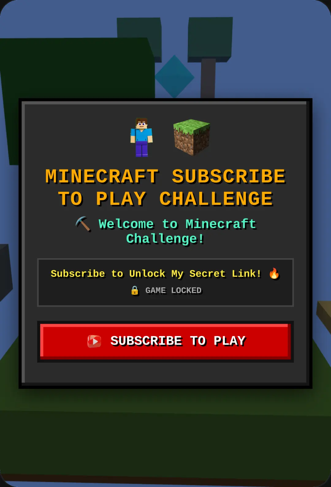 Minecraft Subscribe Challenge cover