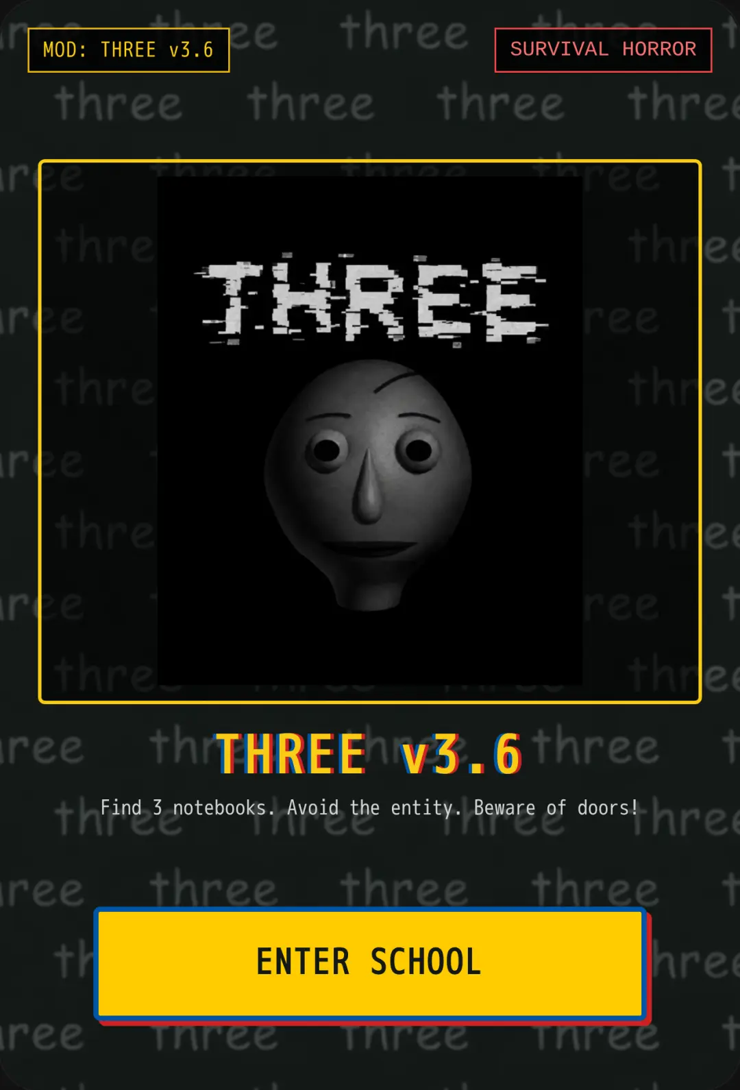 THREE v3.6 - Baldi's Basics Mod cover