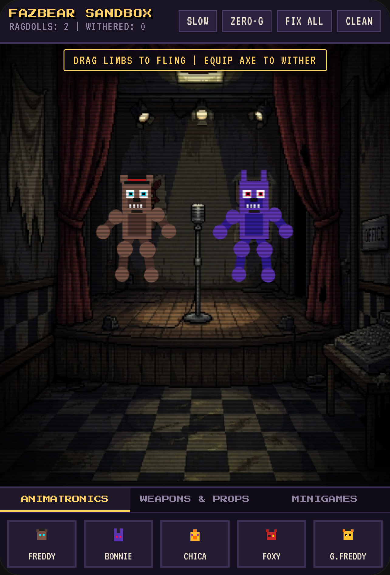 FNAF Ragdoll Sandbox and Arcade cover
