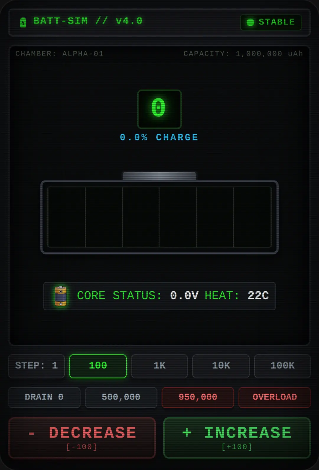 Battery Level Simulator - 1,000,000 Super Meltdown cover
