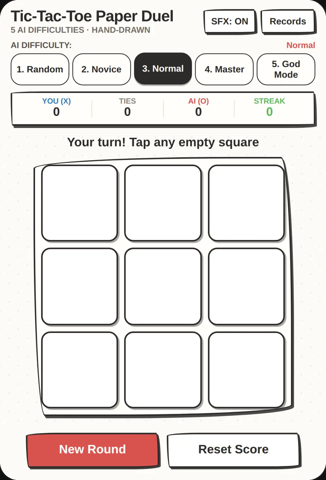 Tic-Tac-Toe Paper Duel cover