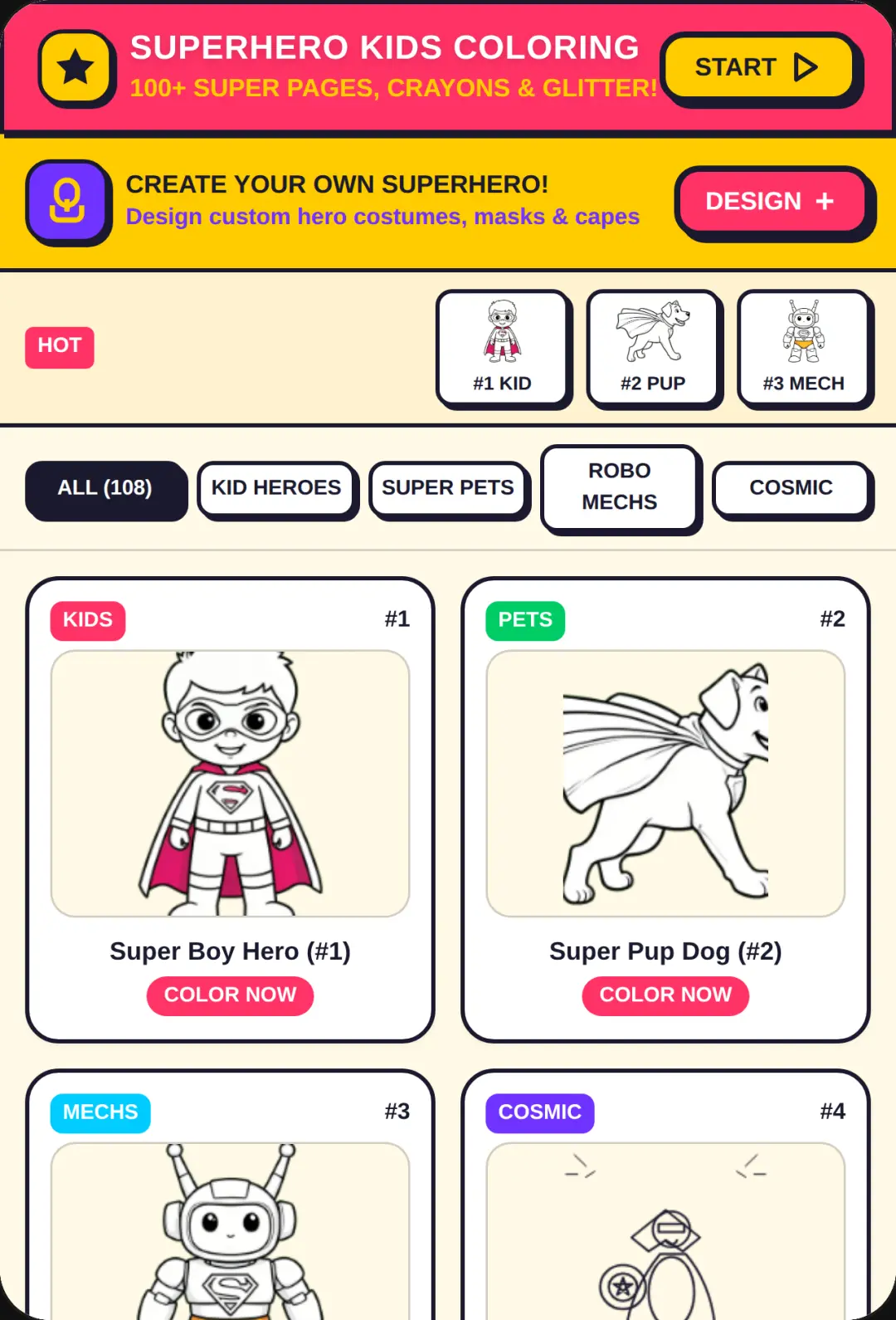 Superhero Kids Coloring Games cover