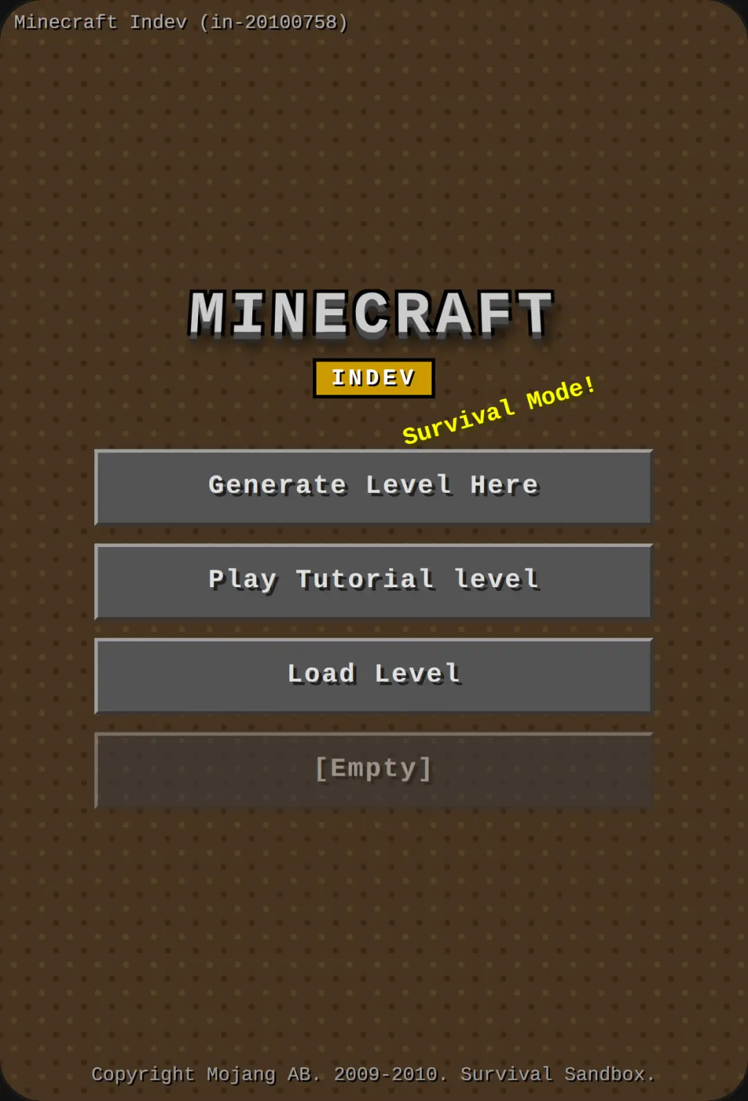 Minecraft Indev 2009 in-20100758 cover