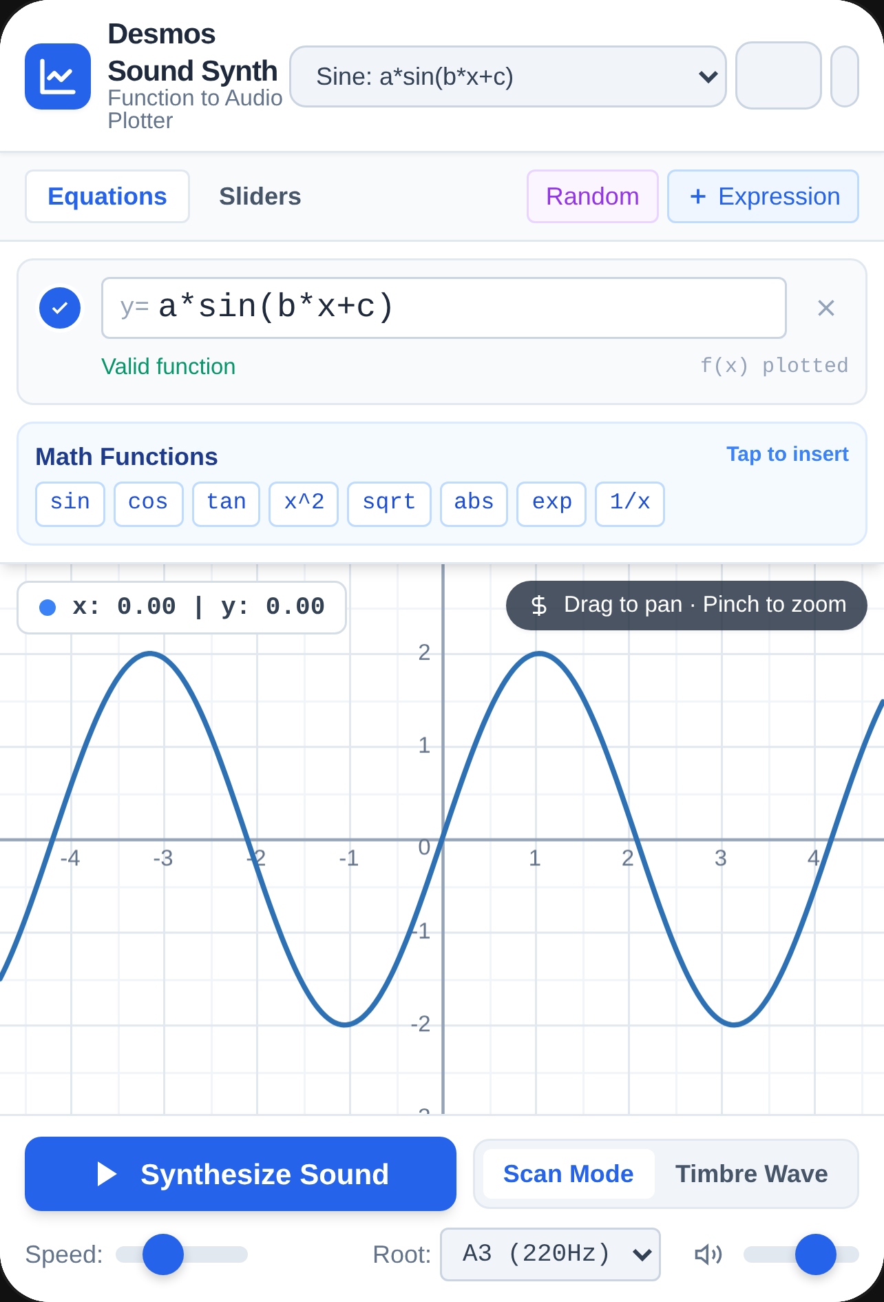 Desmos Math Function Sound Synthesizer cover