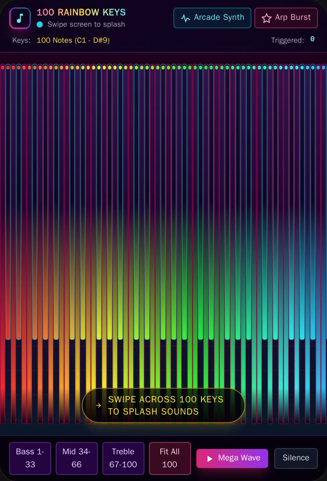 100 Rainbow Piano Keys cover