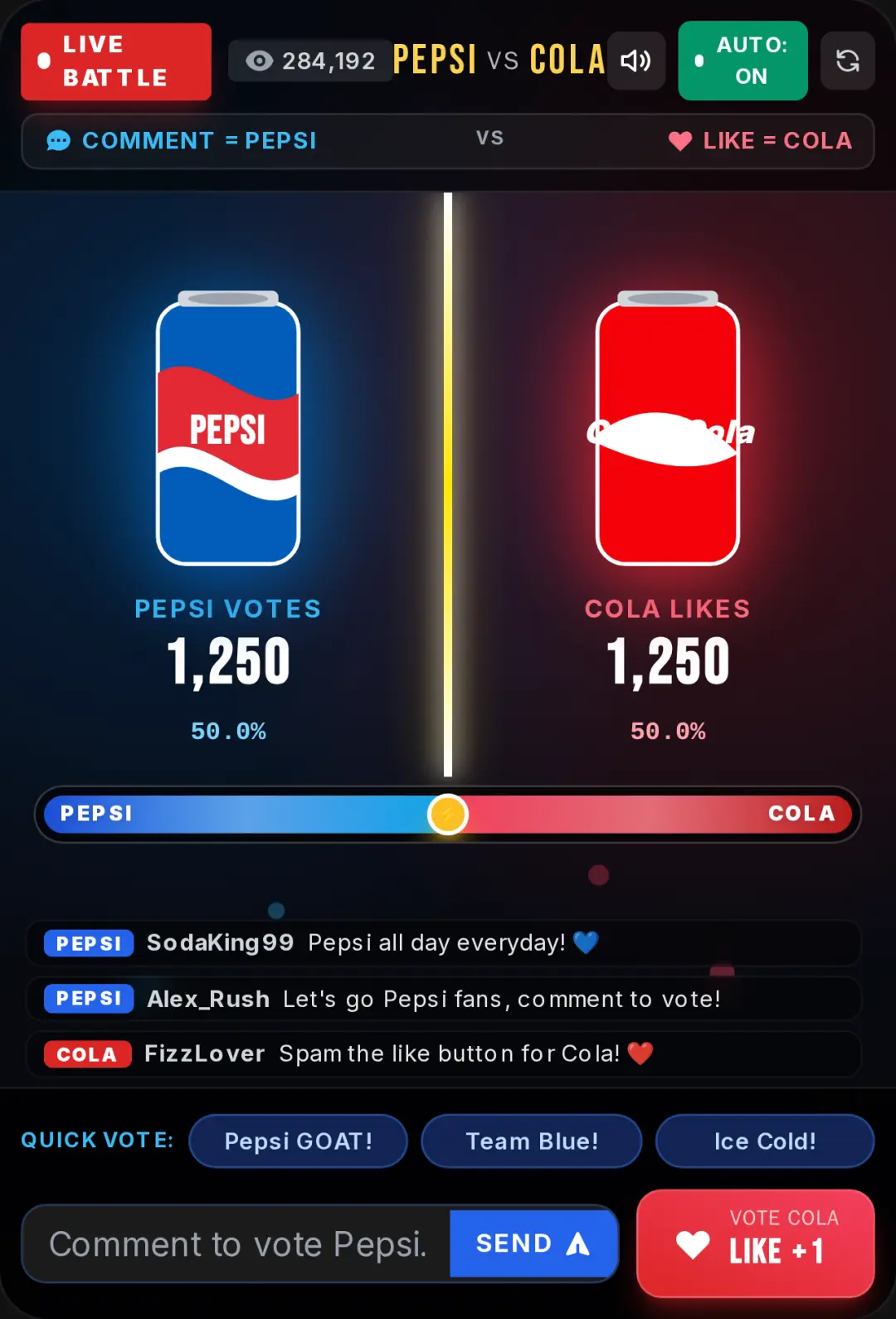 Pepsi vs Cola - Live Stream Battle cover