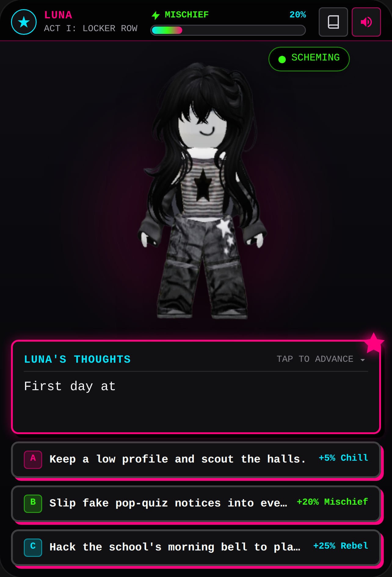 Luna's Noughty Thoughts - Interactive Story cover