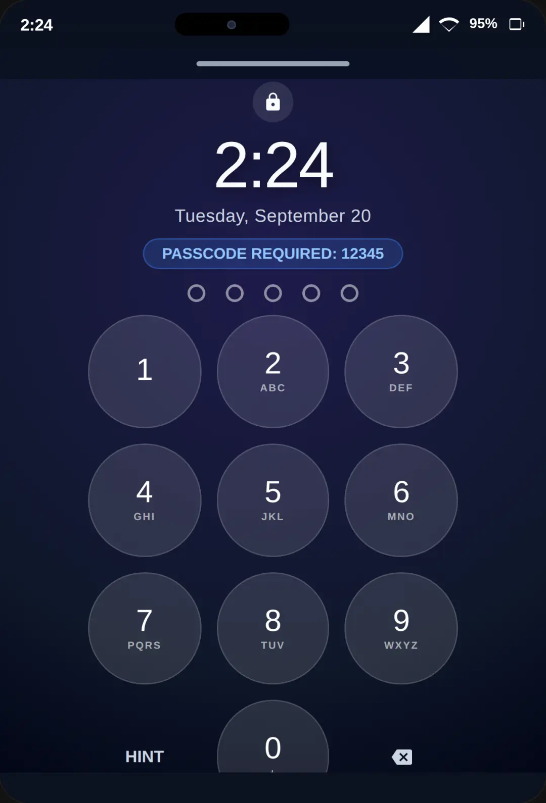 Smartphone OS - Passcode 12345 cover