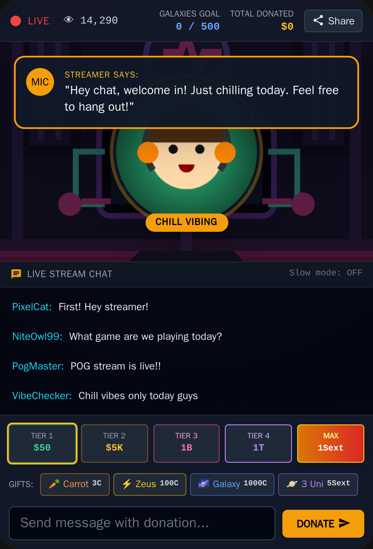 Streamer Live donate cover