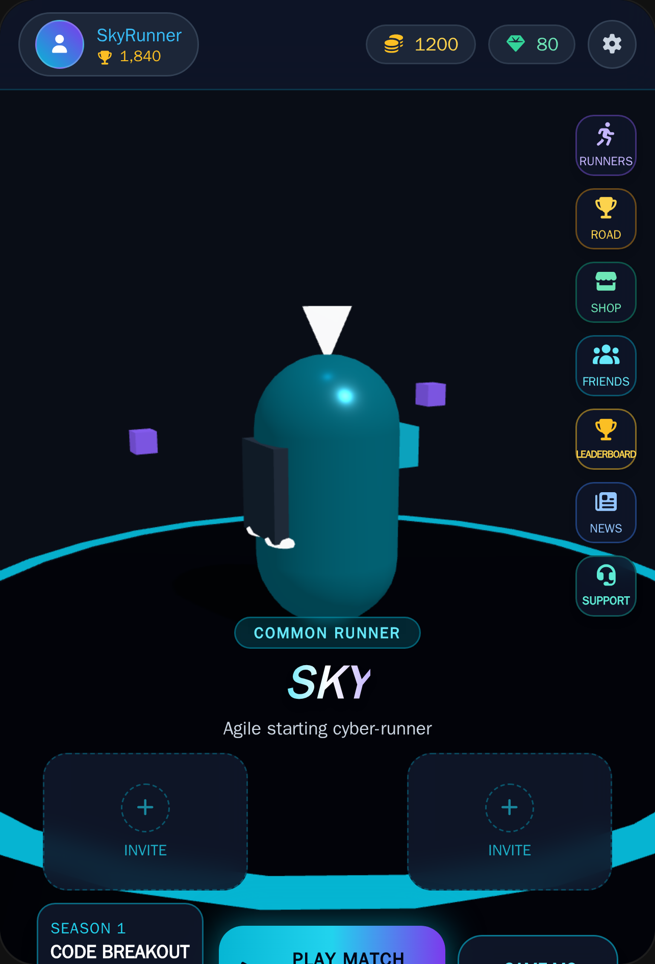 Title: Password Rush: Sky's Agile Run Description: Join Sky, the agile starting cyber-runner, in the ultimate test of speed and reflexes. Dash through the grid in Password Rush! Hashtags: cover