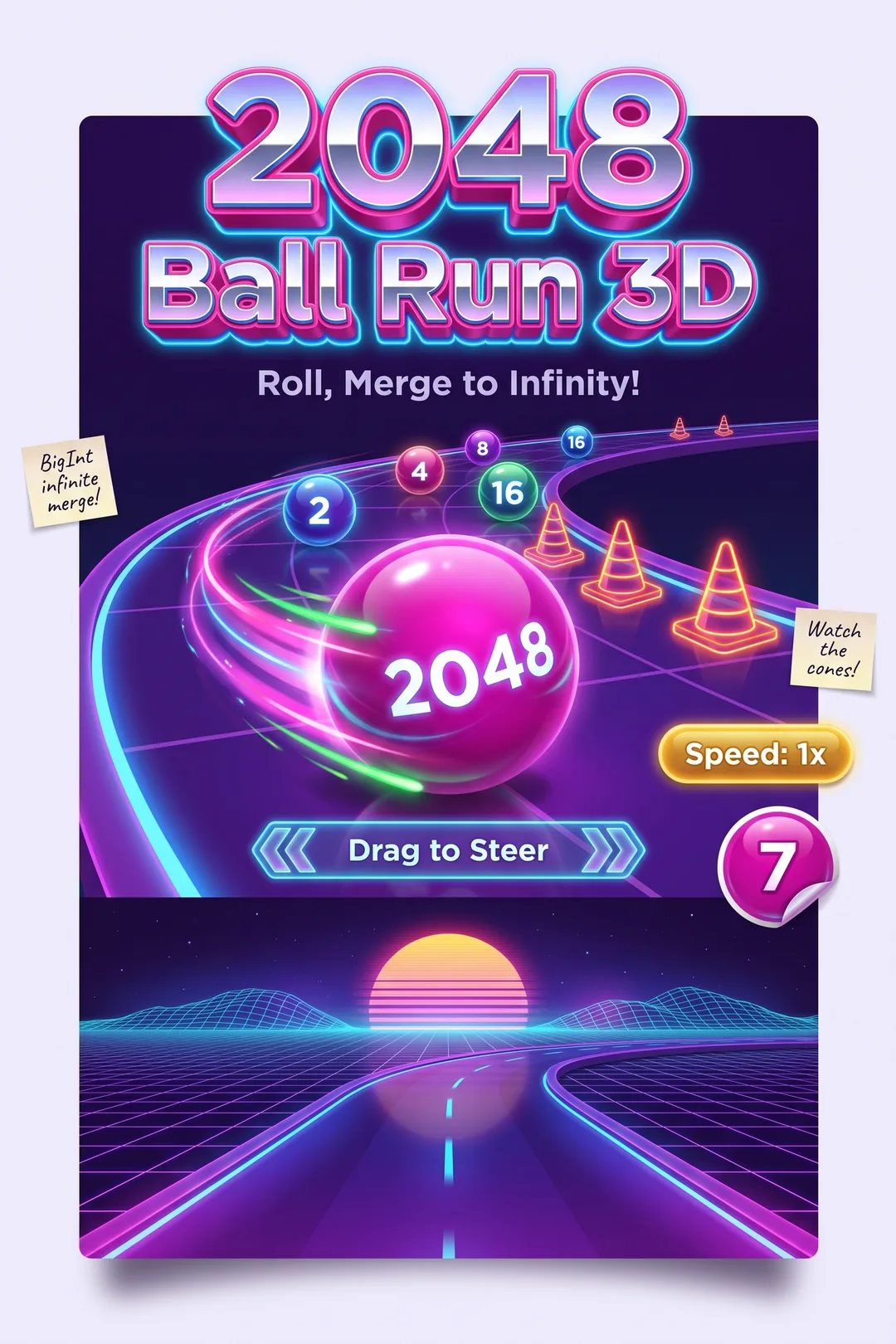 2048 Ball Run 3D