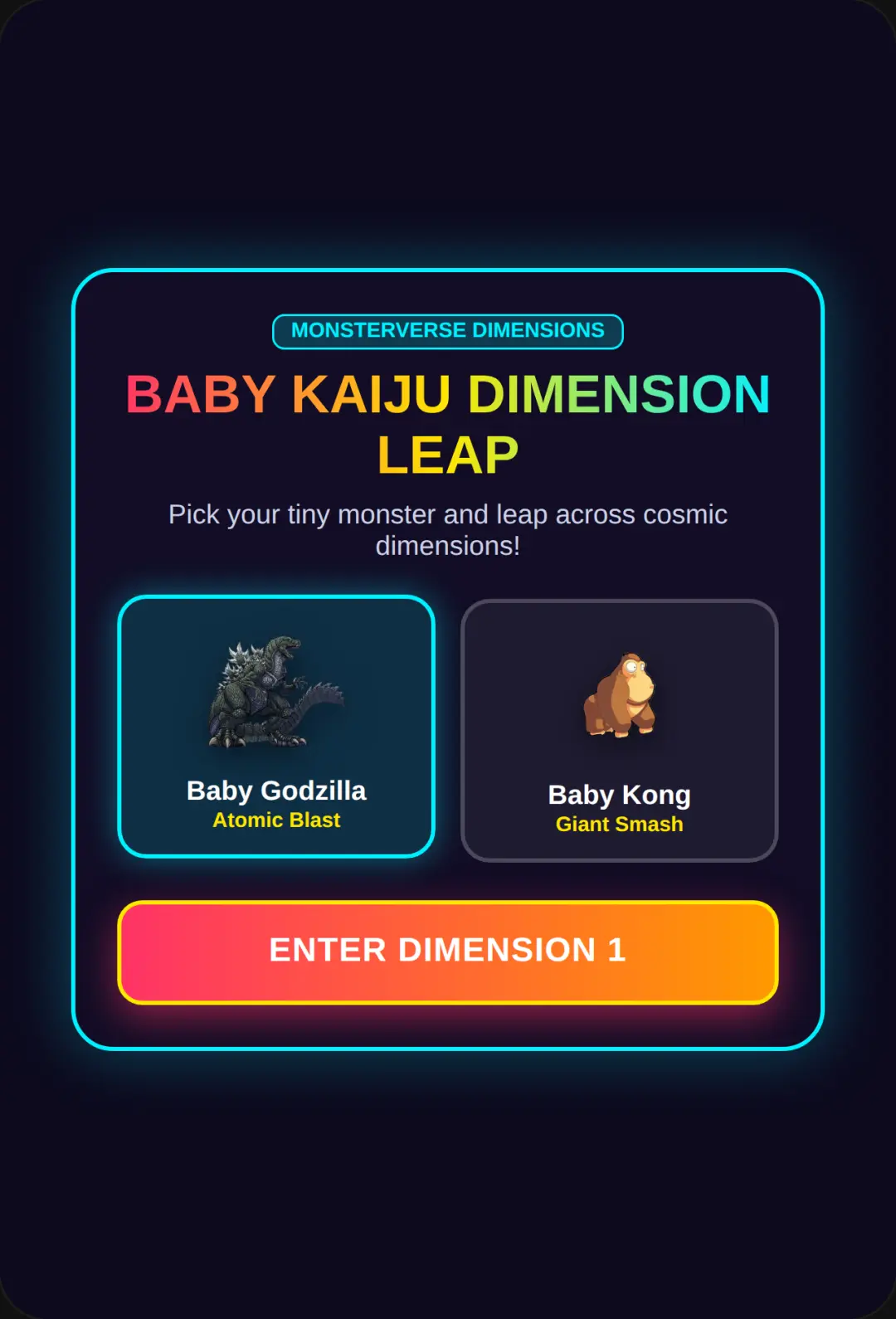 Baby Godzilla & Baby Kong: Dimension Leap cover
