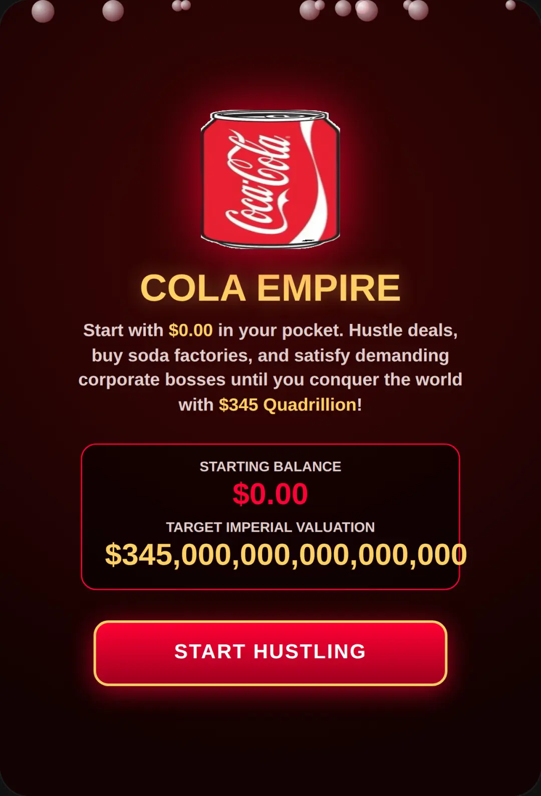 Cola Empire: $345 Quadrillion Hustle cover