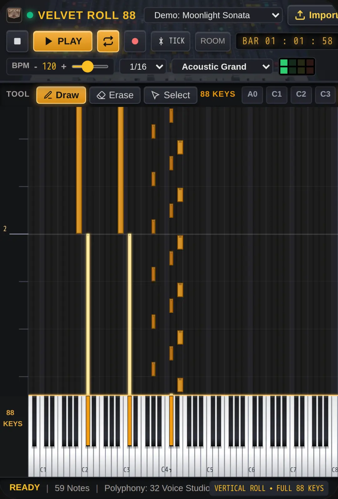 Velvet Roll 88 — Midi Player cover