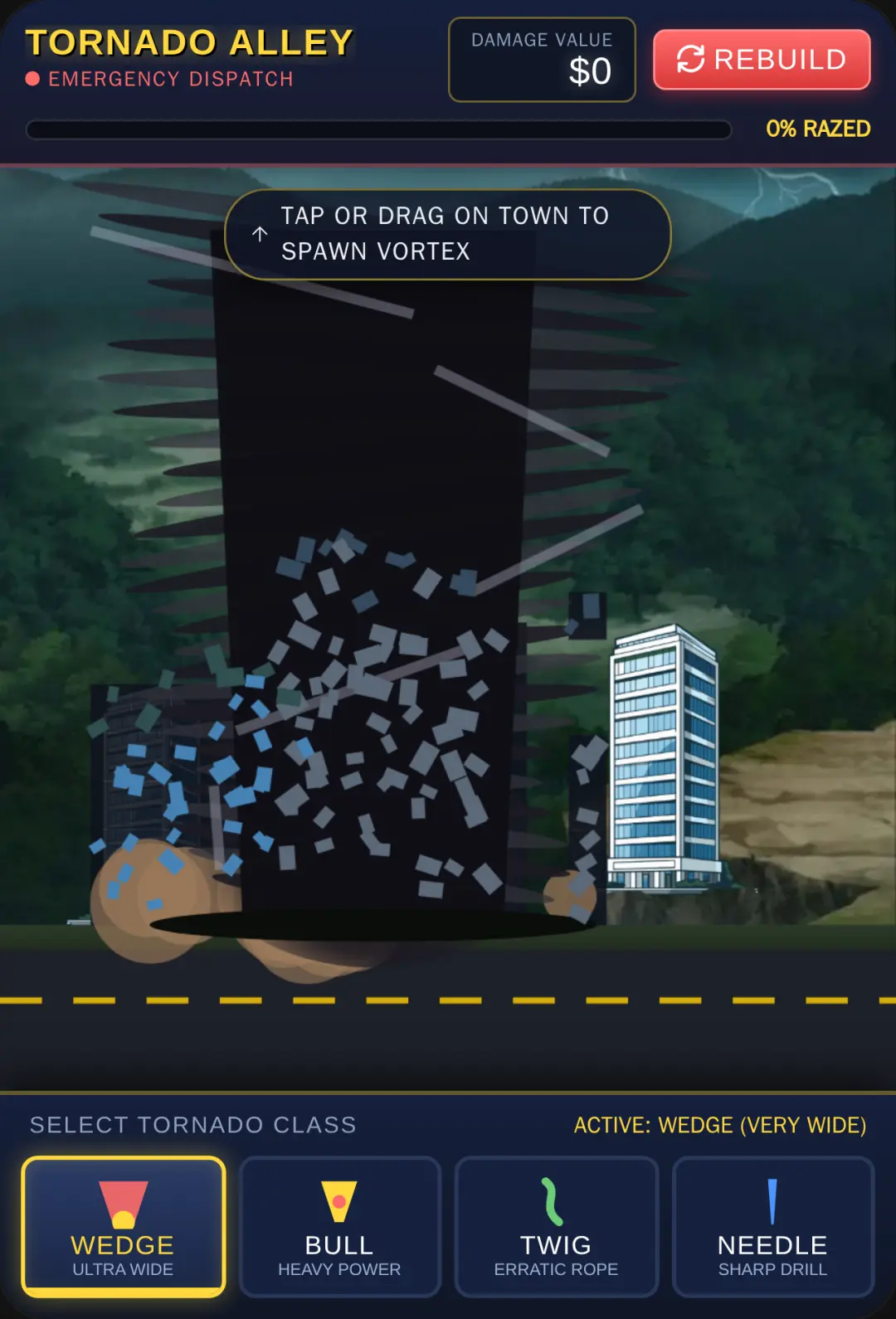 Tornado Alley: Side-View Town Destruction cover