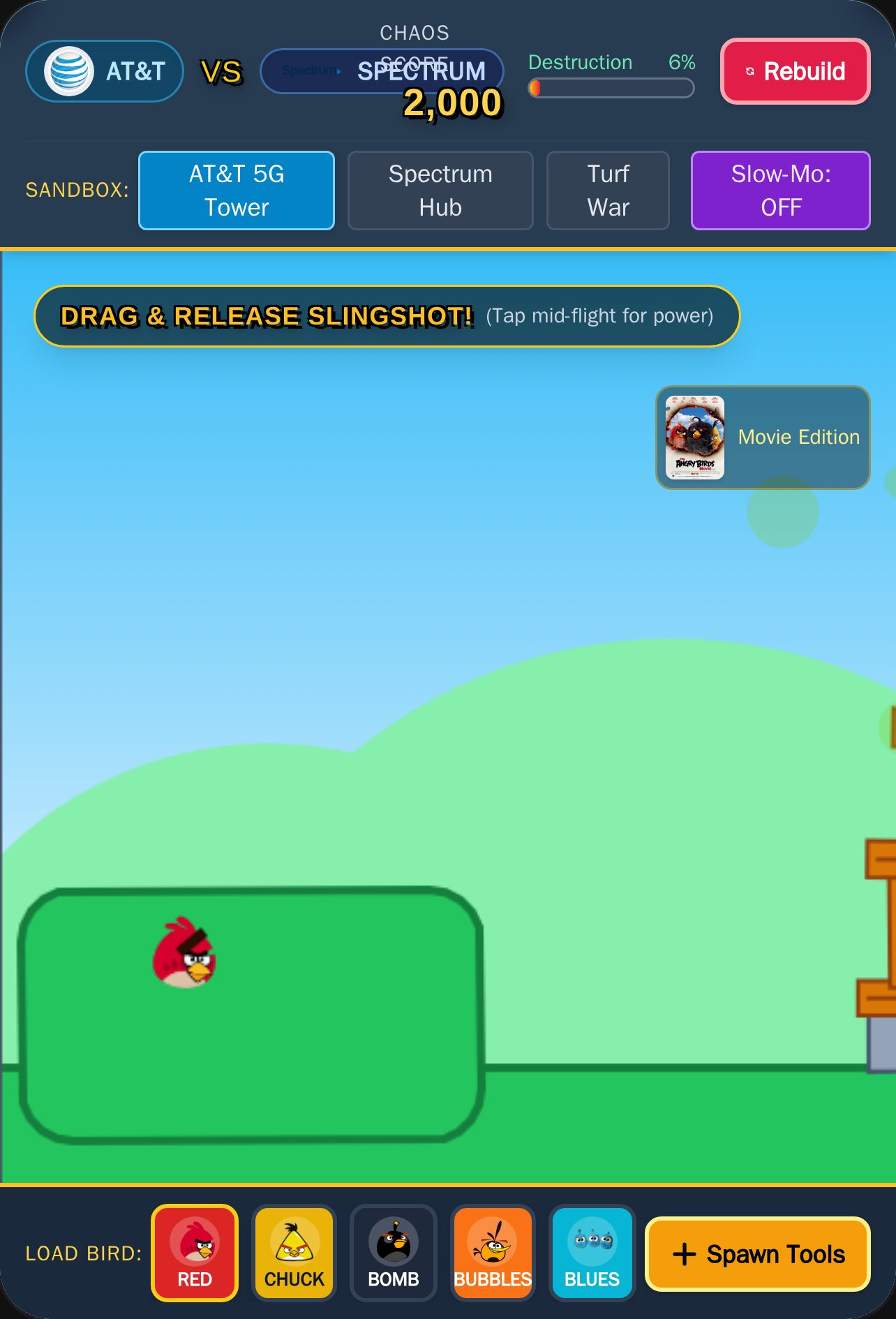 AT&T vs Spectrum: Angry Birds Sandbox cover