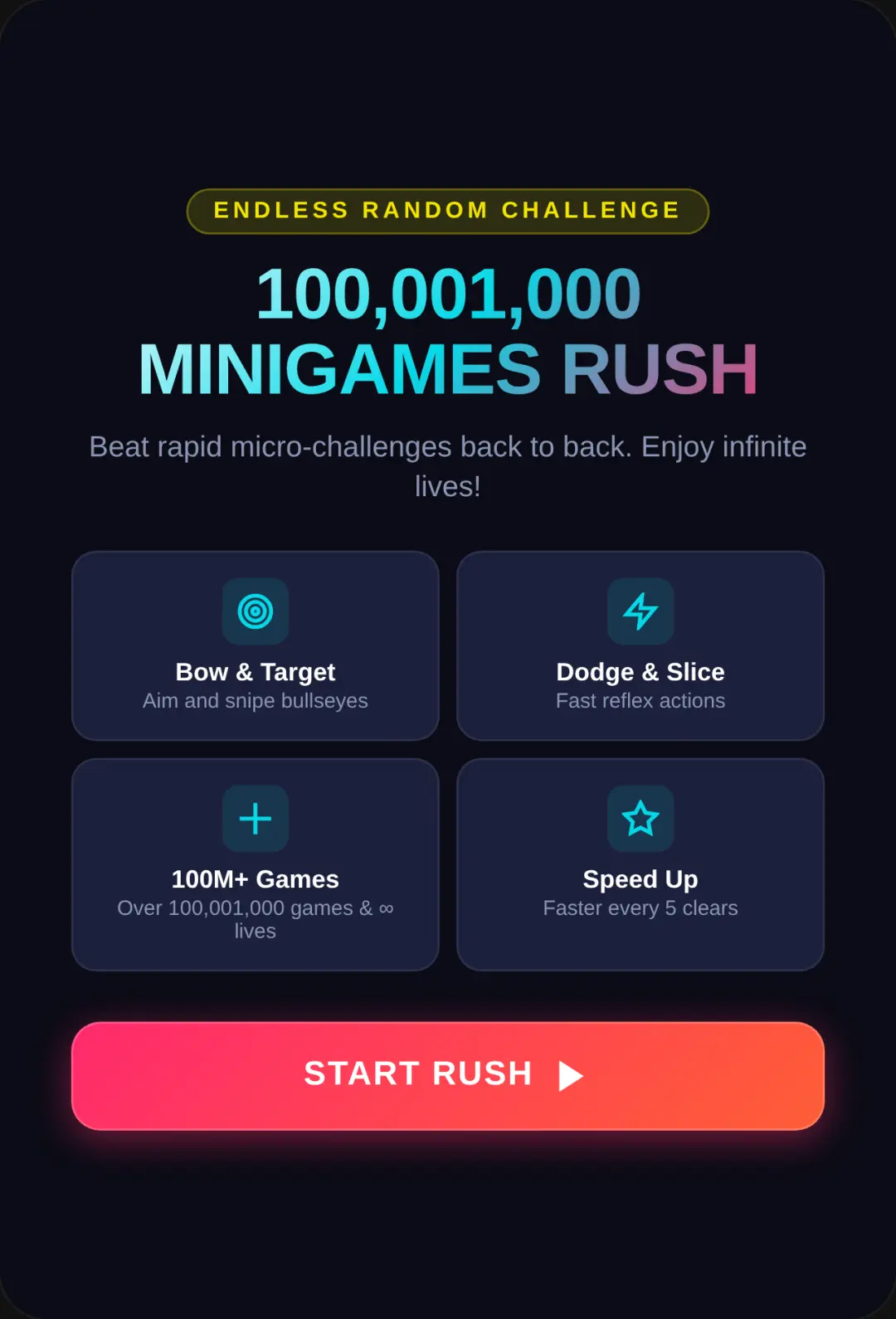 100,001,000 Minigames Rush cover